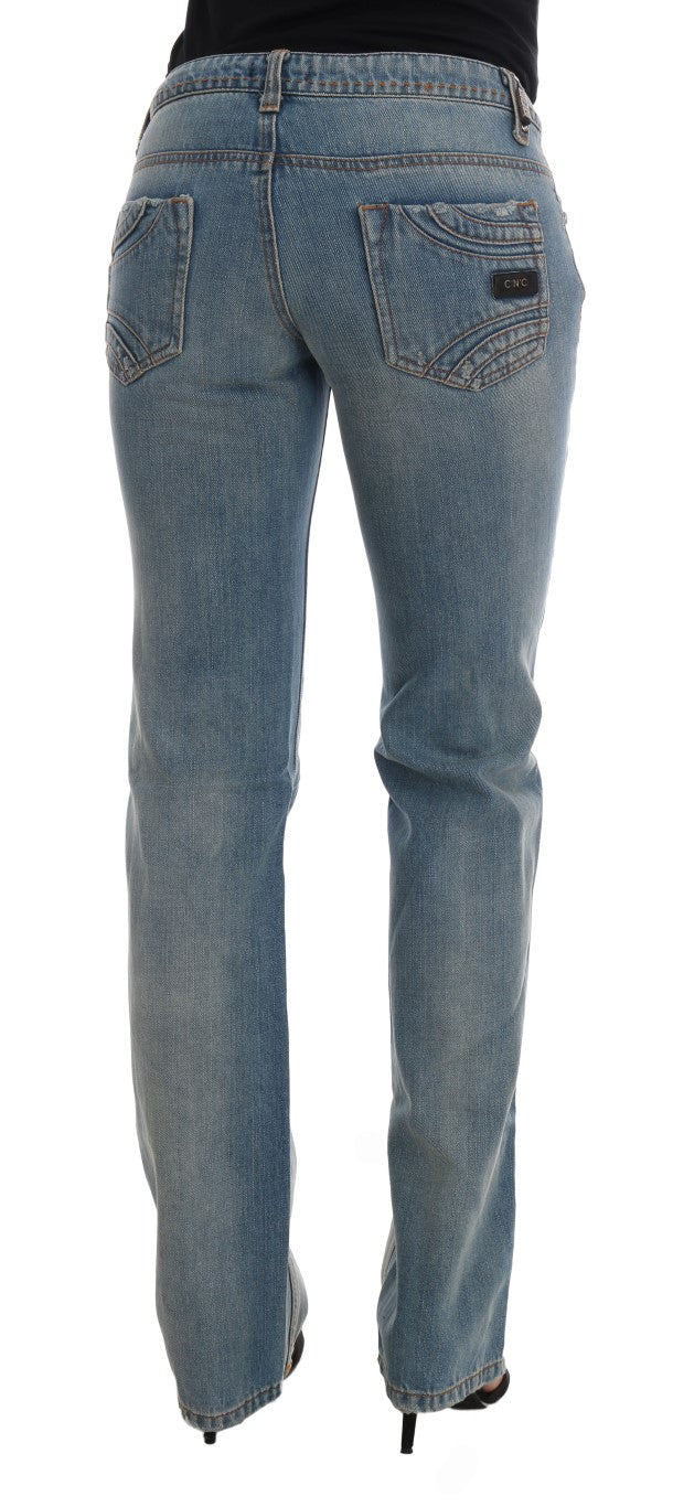 - Chic Classic Fit Straight Blue Jeans