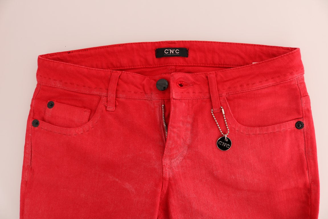 - Radiant Red Super Slim Designer Jeans