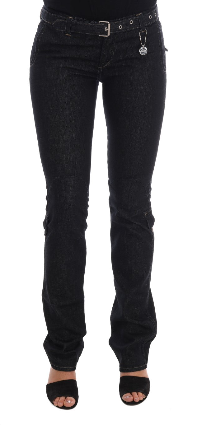 - Svelte Dark Blue Cotton Slim Jeans