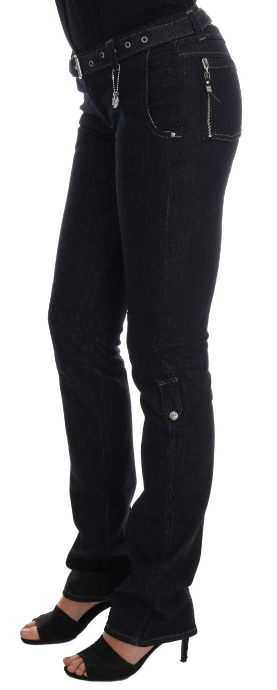 - Svelte Dark Blue Cotton Slim Jeans