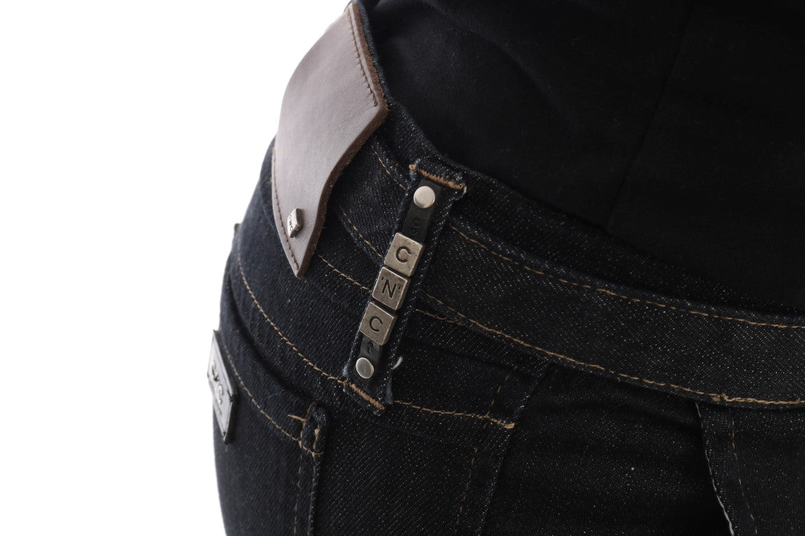 - Svelte Dark Blue Cotton Slim Jeans