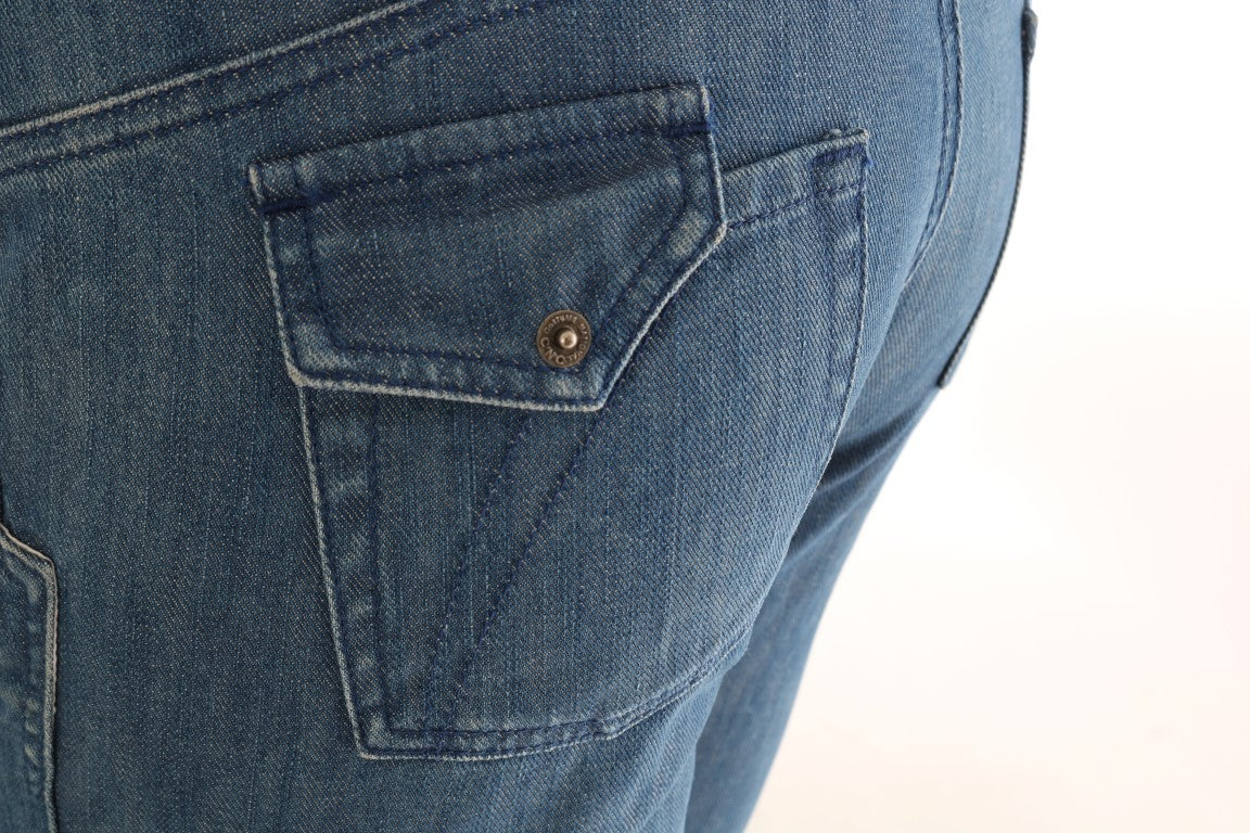 - Super Slim Blue Wash Cotton Jeans