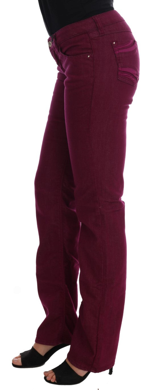 - Sleek Red Straight Fit Luxury Jeans