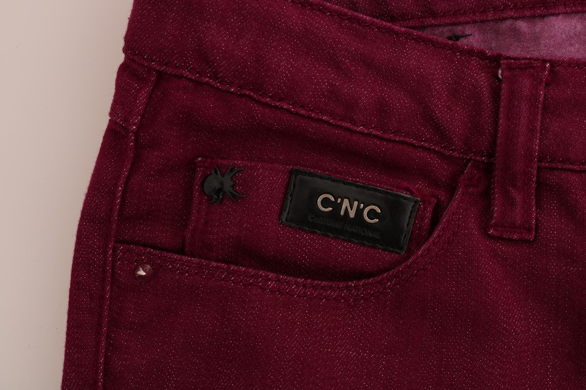 - Sleek Red Straight Fit Luxury Jeans