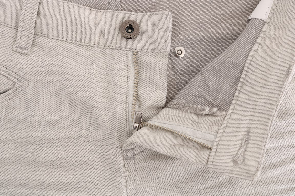 - Chic White Slim-Fit Stretch Jeans