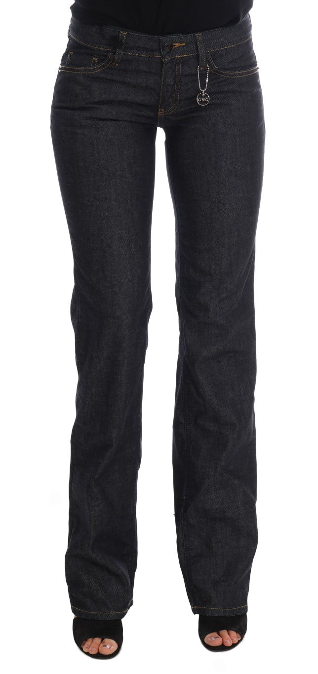 - Chic Dark Blue Straight Fit Jeans
