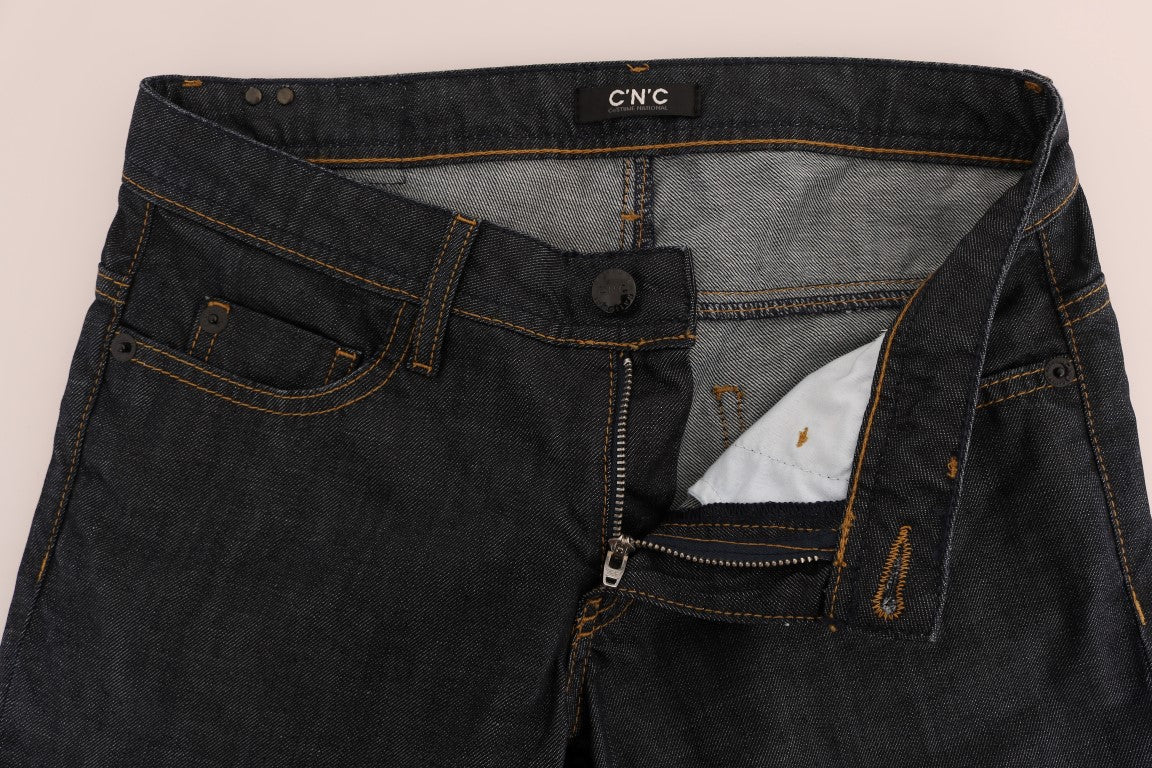 - Chic Dark Blue Straight Fit Jeans