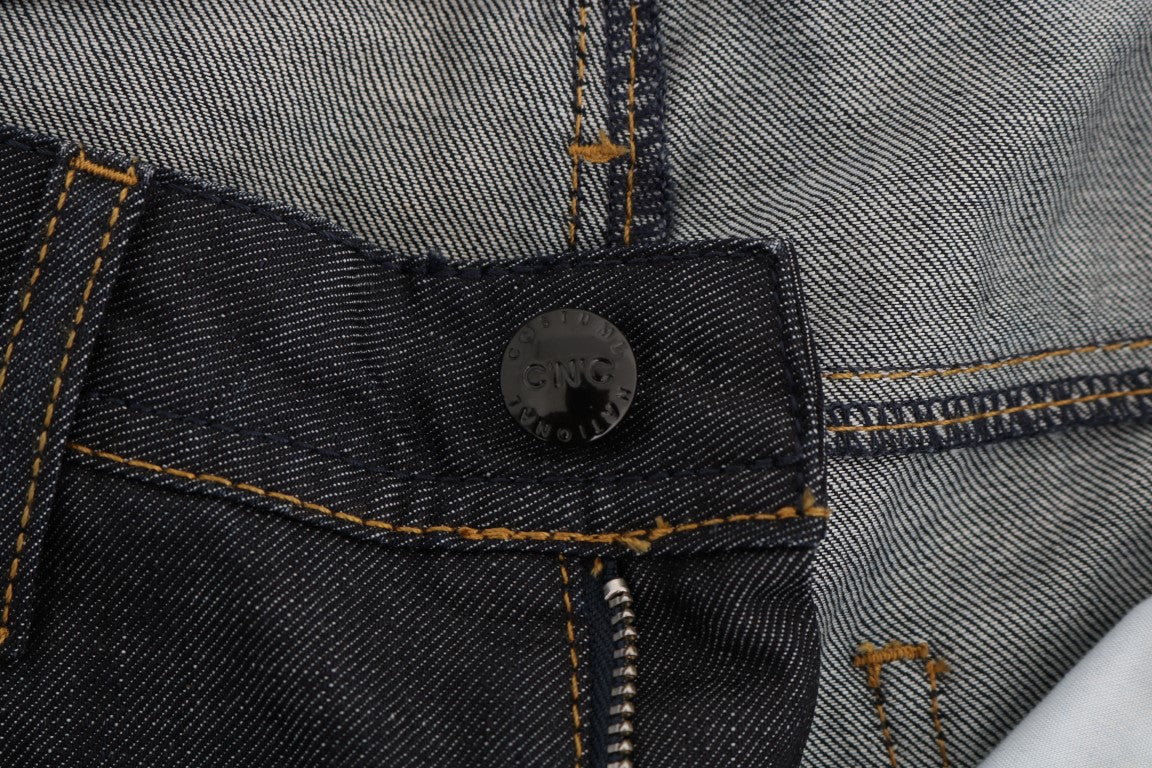 - Chic Dark Blue Straight Fit Jeans