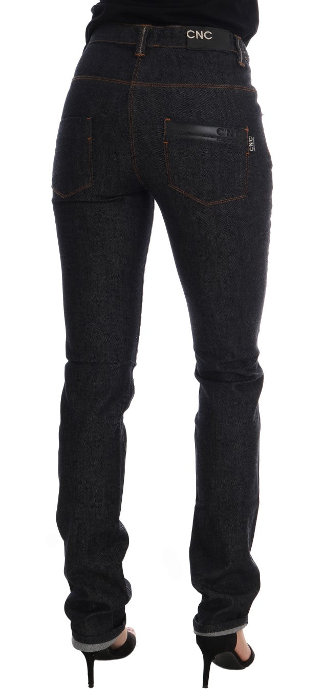 - Sleek Dark Blue Super Slim Jeans