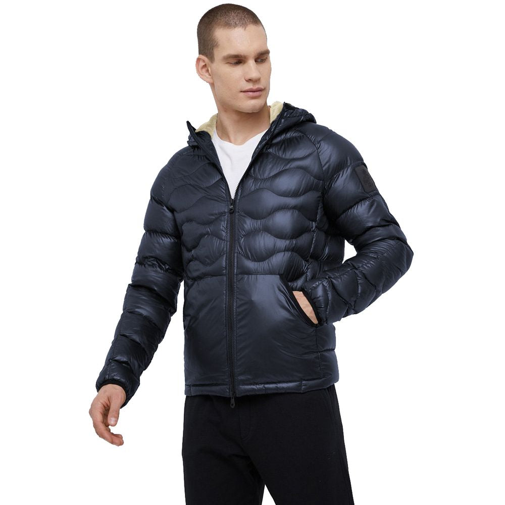 RefrigiWear Men’s Short Down Jacket – Blue Nylon