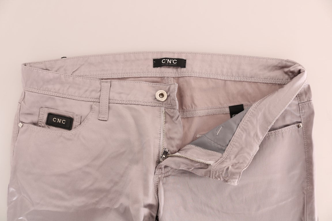 - Chic Beige Slim Fit Designer Jeans