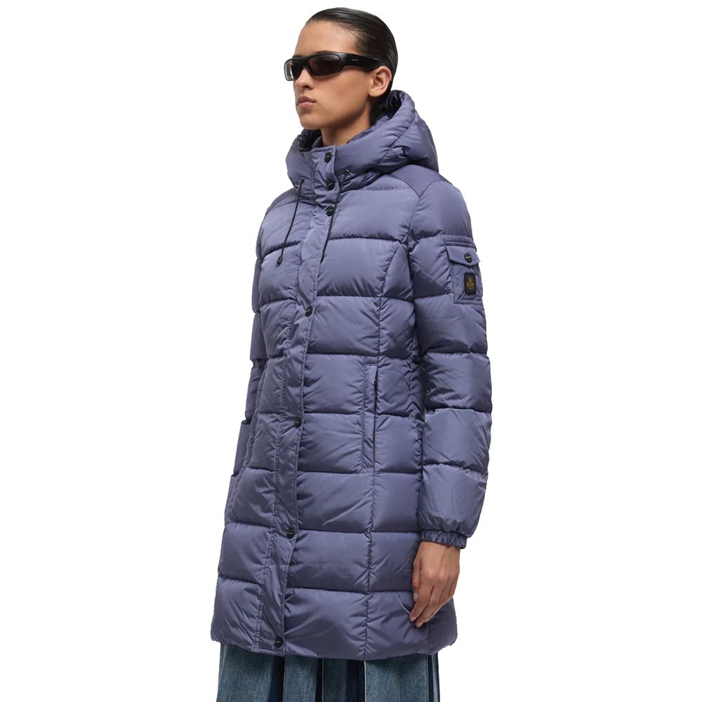 RefrigiWear Men’s Long Nylon Down Jacket – Purple