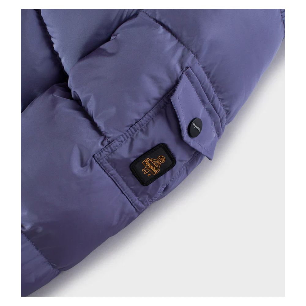 RefrigiWear Men’s Long Nylon Down Jacket – Purple