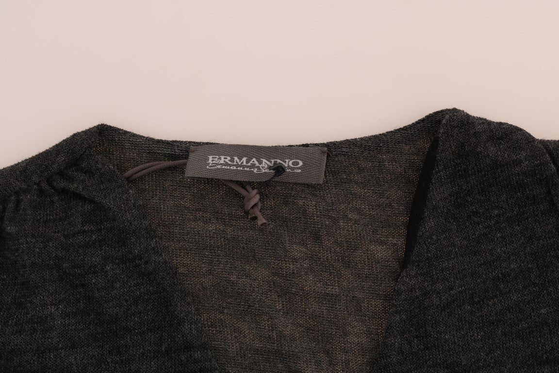 - Chic Gray Lace Sleeve Blouse