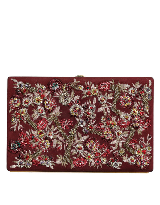 - Bordeaux Velvet Gold Frame Clutch Evening Bag