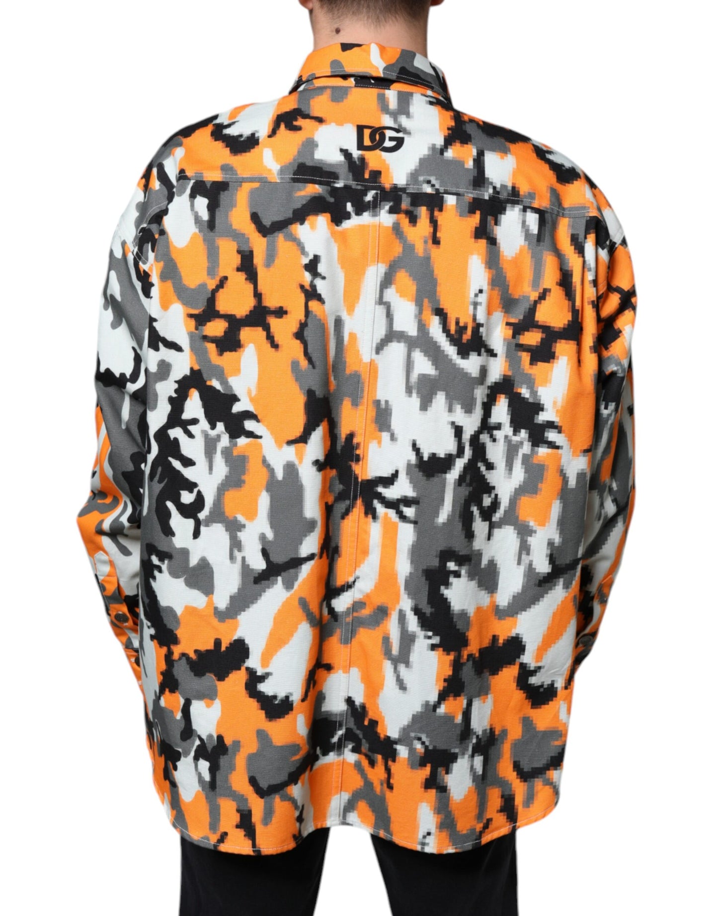 Multicolor Camouflage Cotton Denim Collared Jacket - The Luxe Alliance