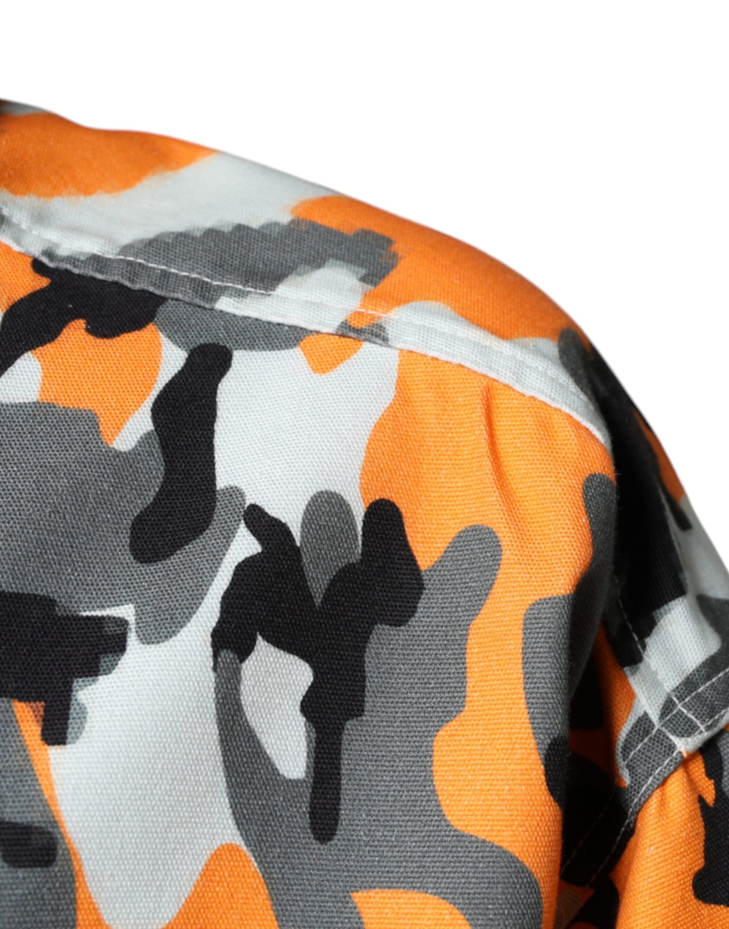 Multicolor Camouflage Cotton Denim Collared Jacket - The Luxe Alliance