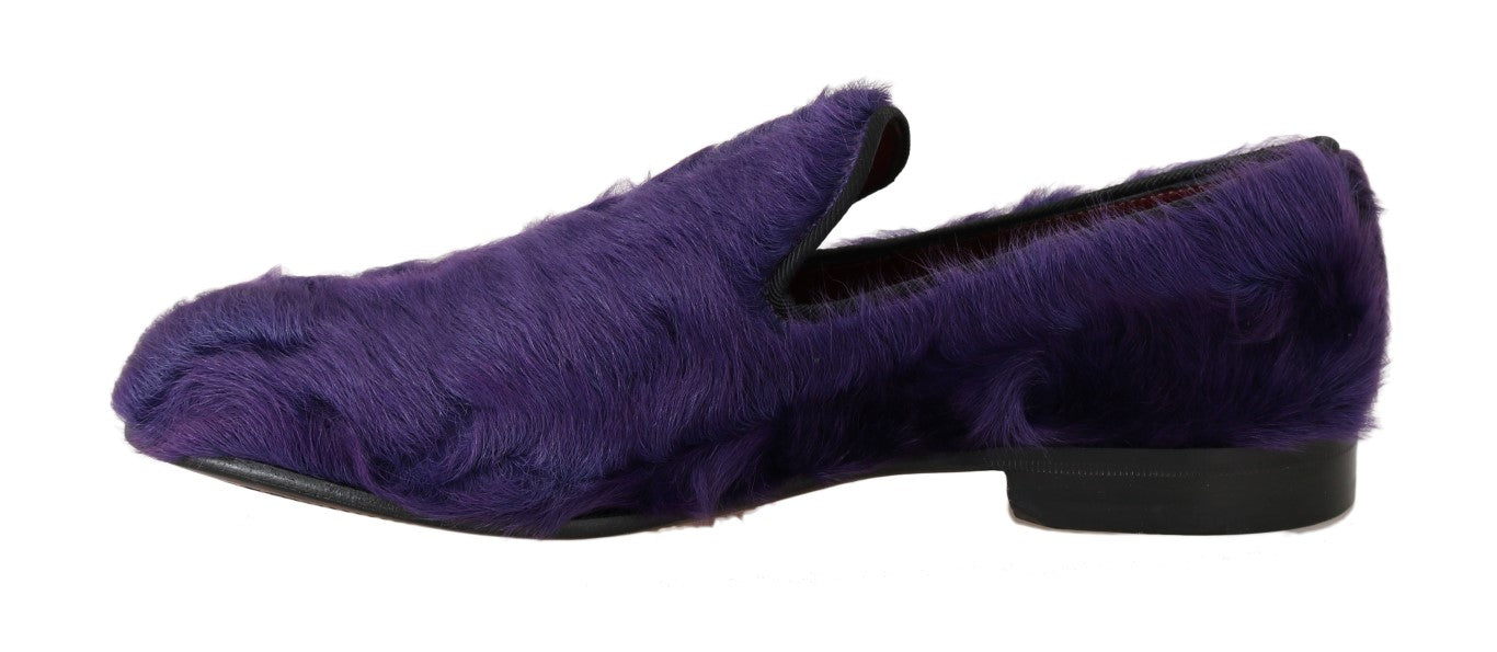 - Plush Purple Sheep Fur Loafers