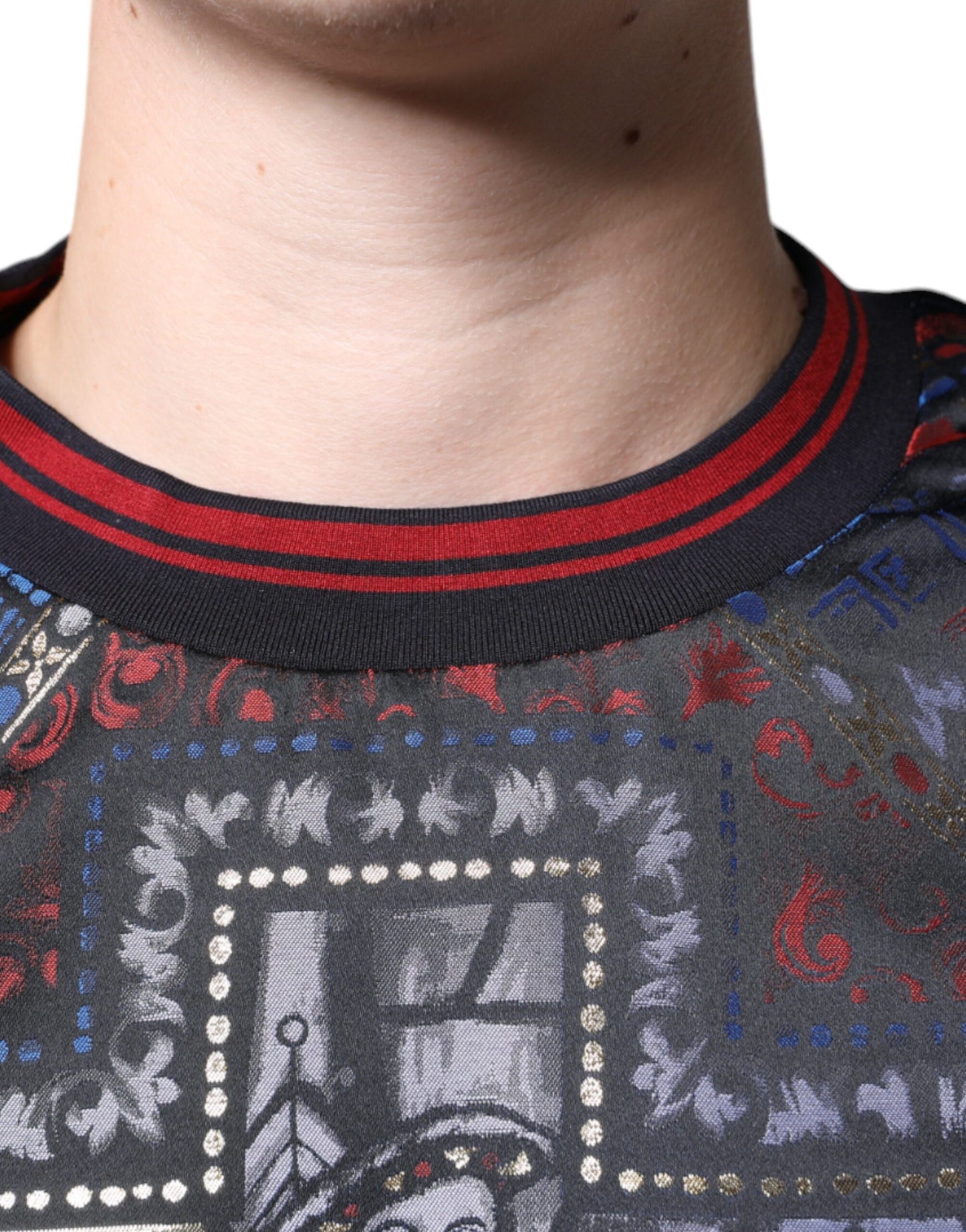 - Multicolor Jacquard Crew Neck Sweatshirt Sweater