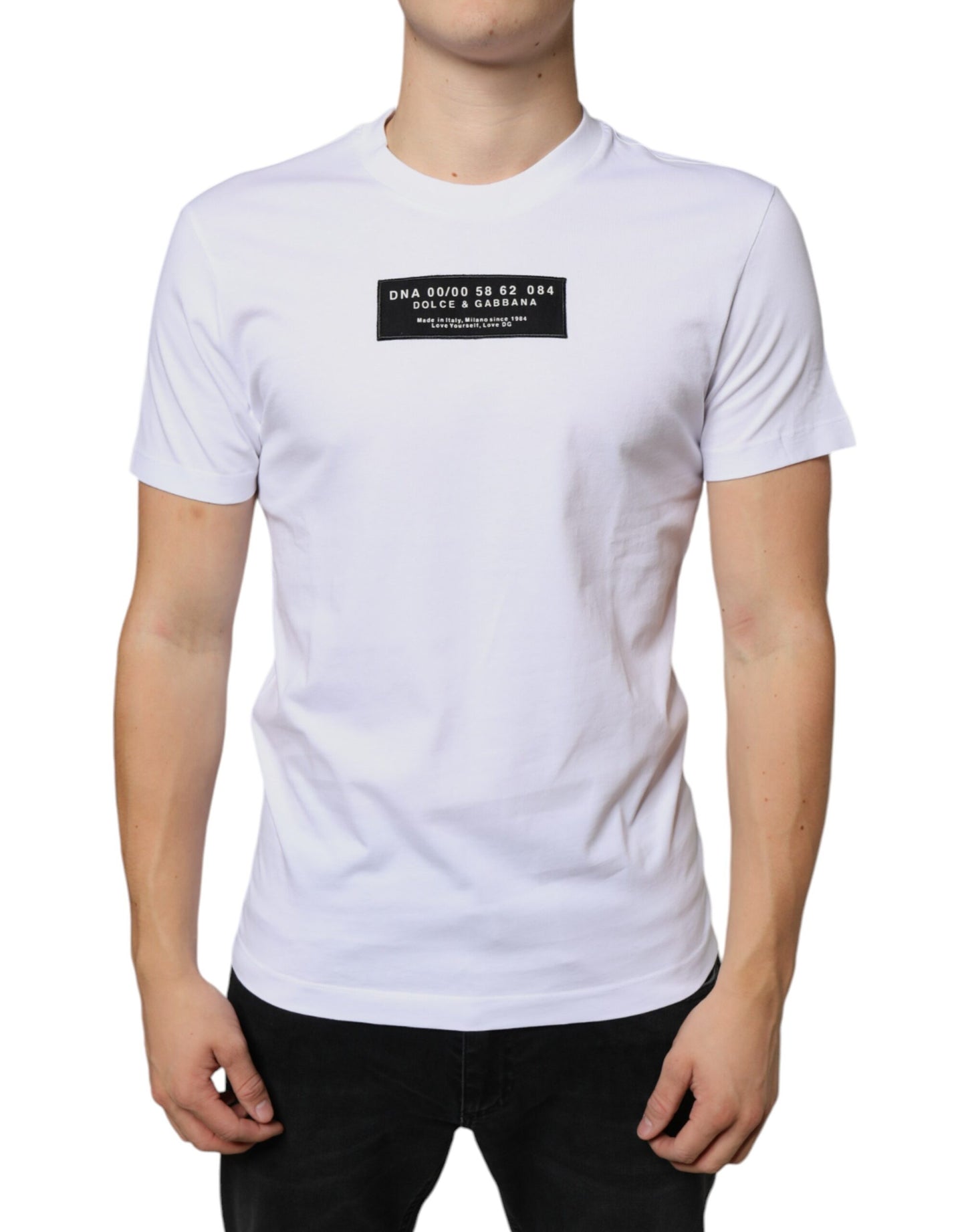 - White Cotton DG Applique Casual T-shirt