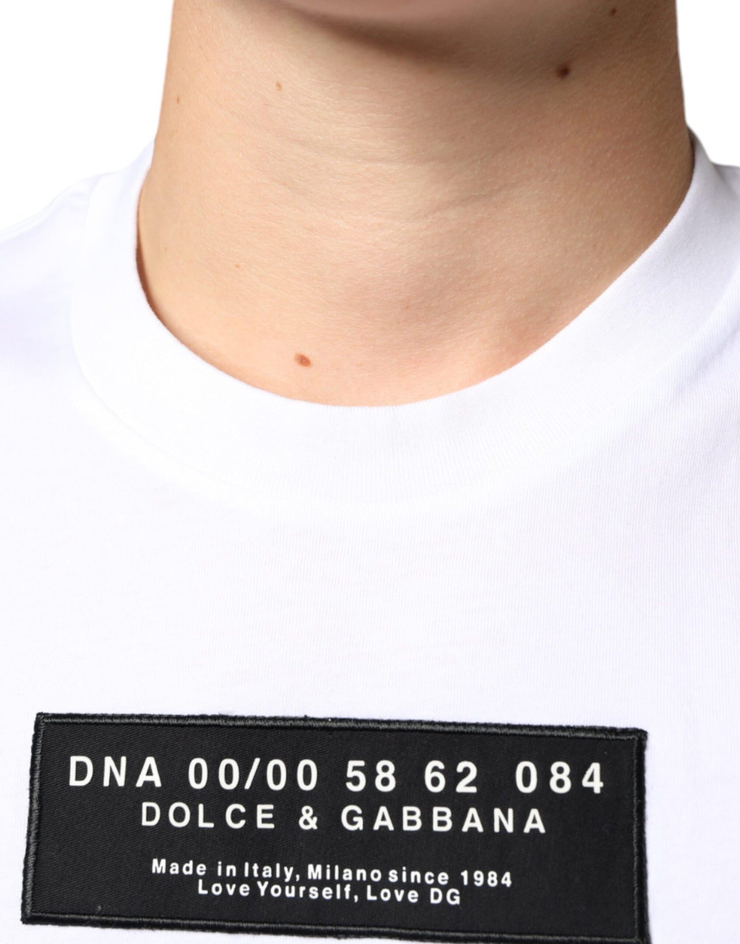 - White Cotton DG Applique Casual T-shirt