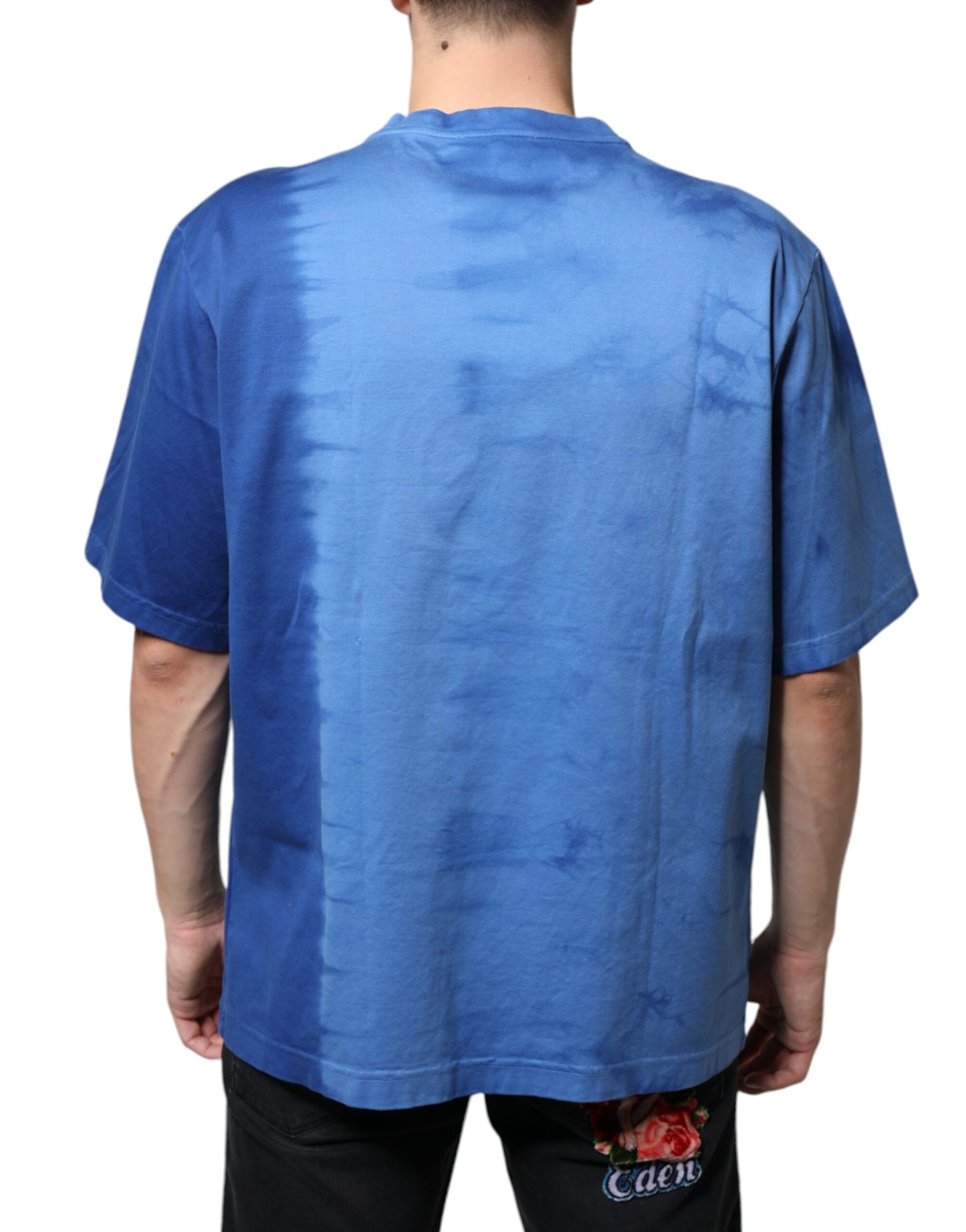 - Blue Tie-Dye Peace Sign Cotton T-shirt