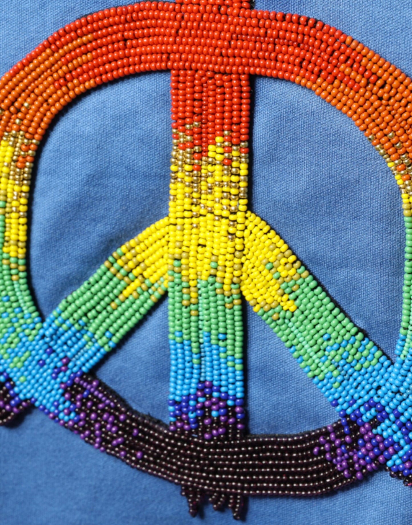 - Blue Tie-Dye Peace Sign Cotton T-shirt