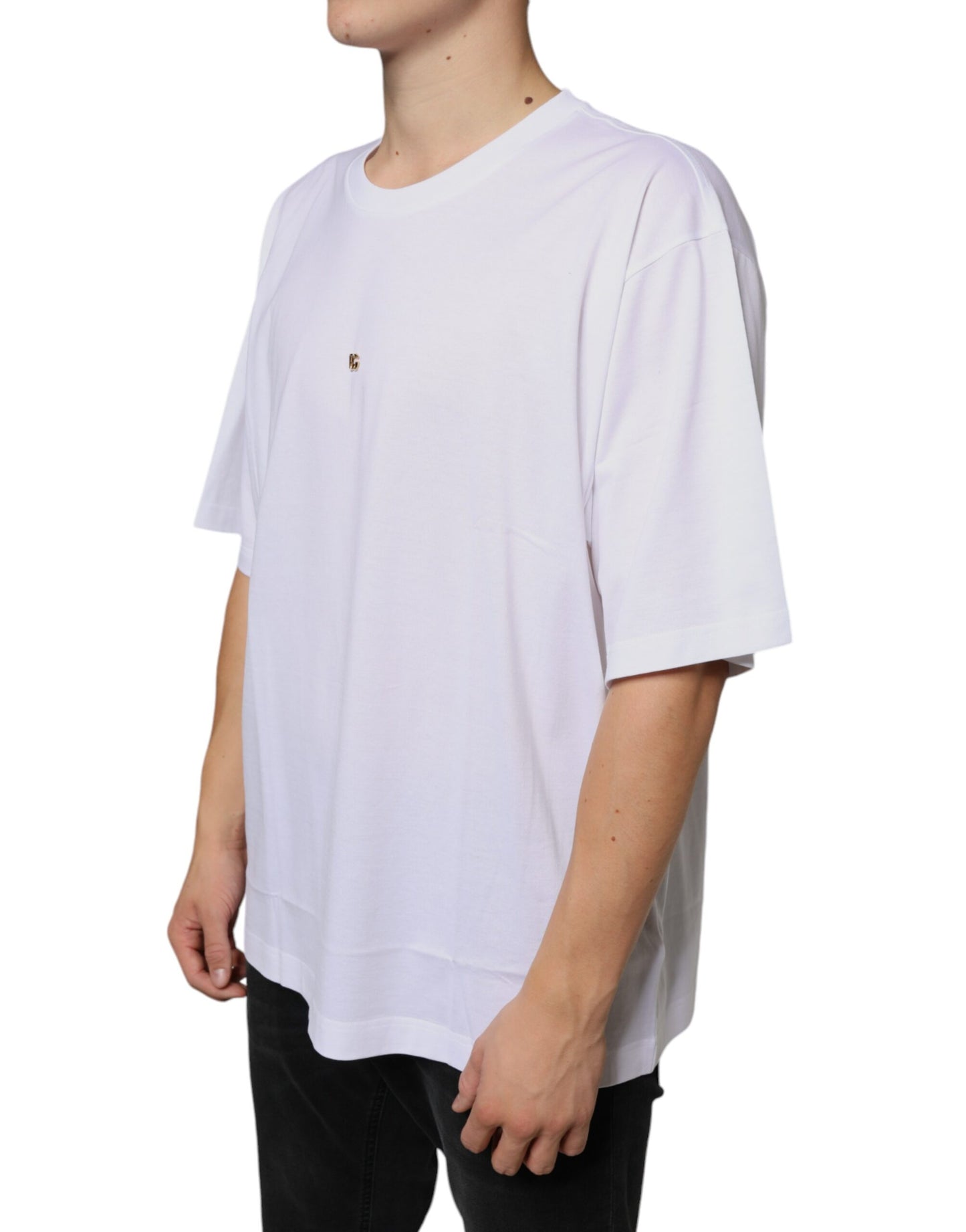 - White Metal DG Logo Cotton Short Sleeves T-shirt