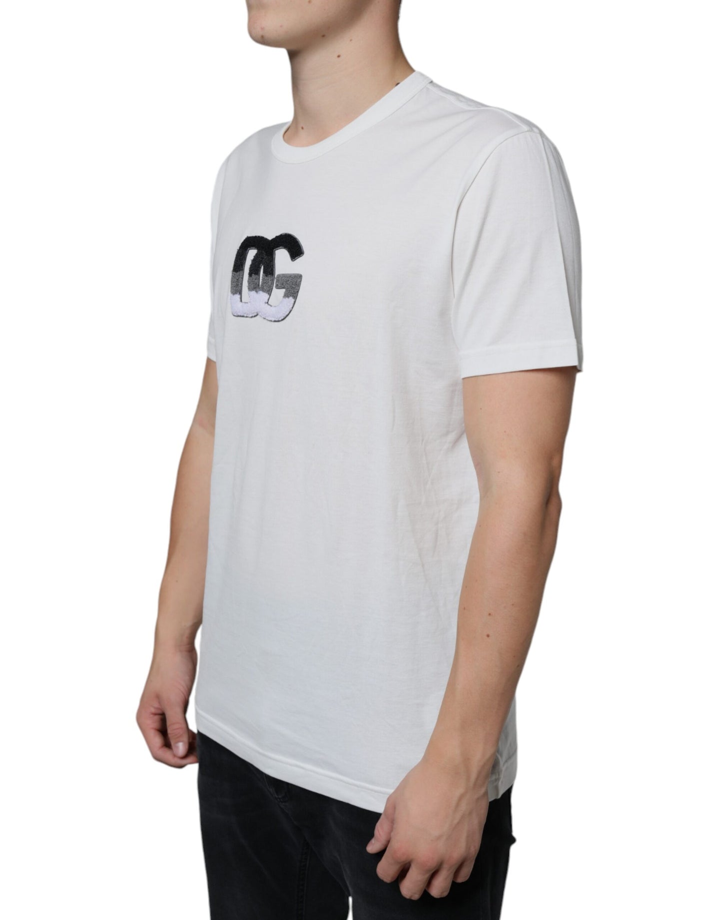 - White Cotton DG Logo Print T-shirt