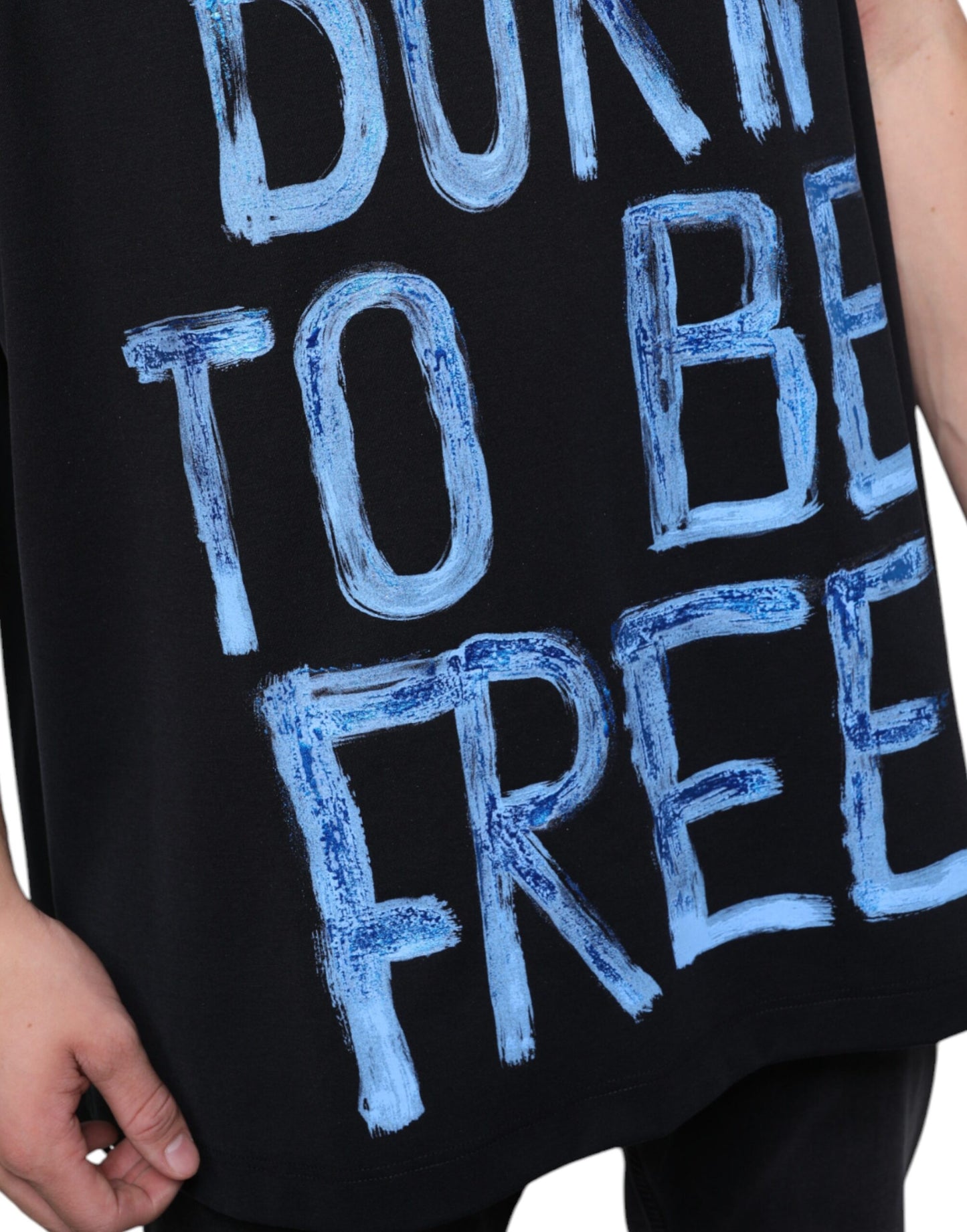 - Black Cotton Born To Be Free Sleeveless T-shirt