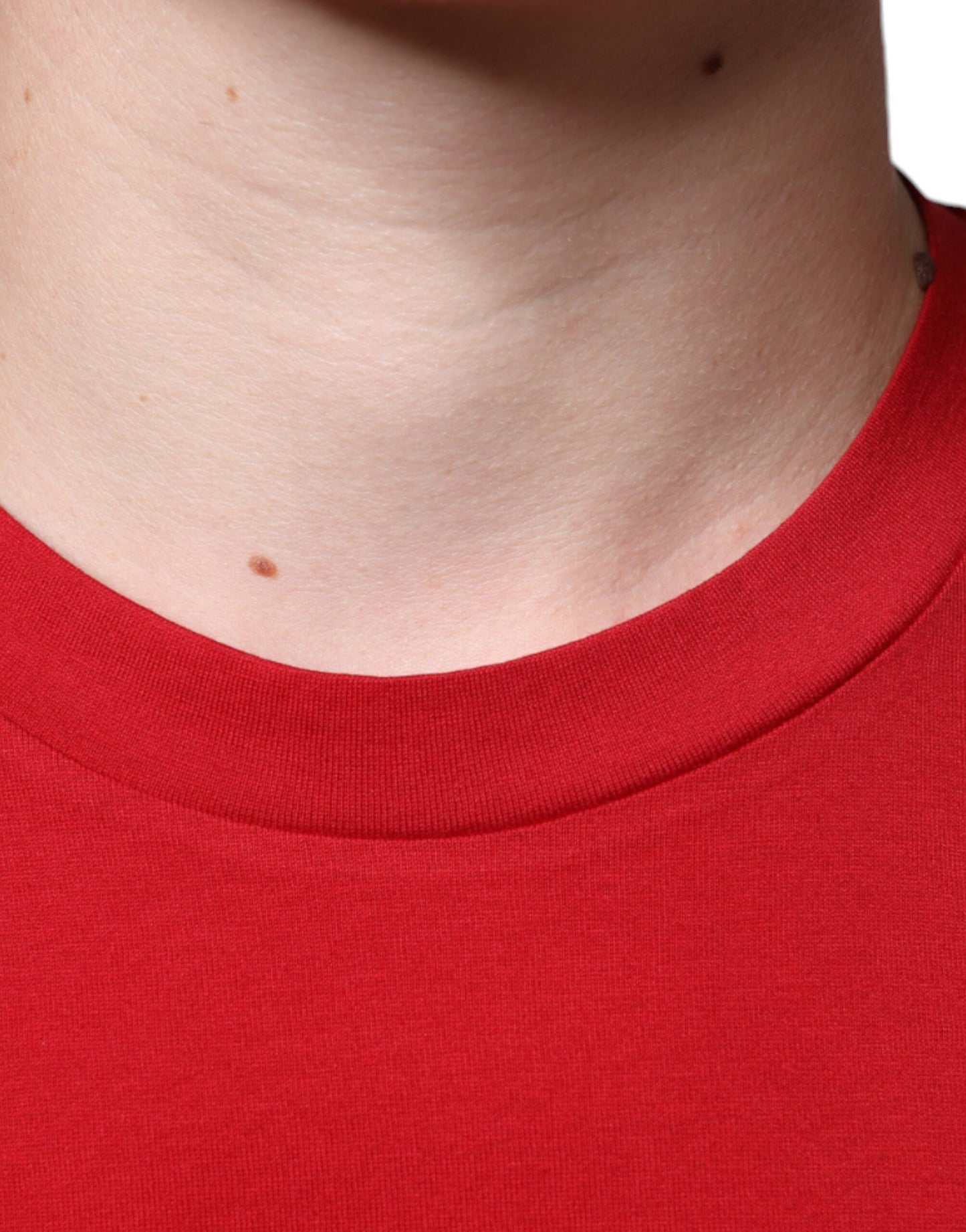 - Red Cotton DG Logo Print Crew Neck T-shirt
