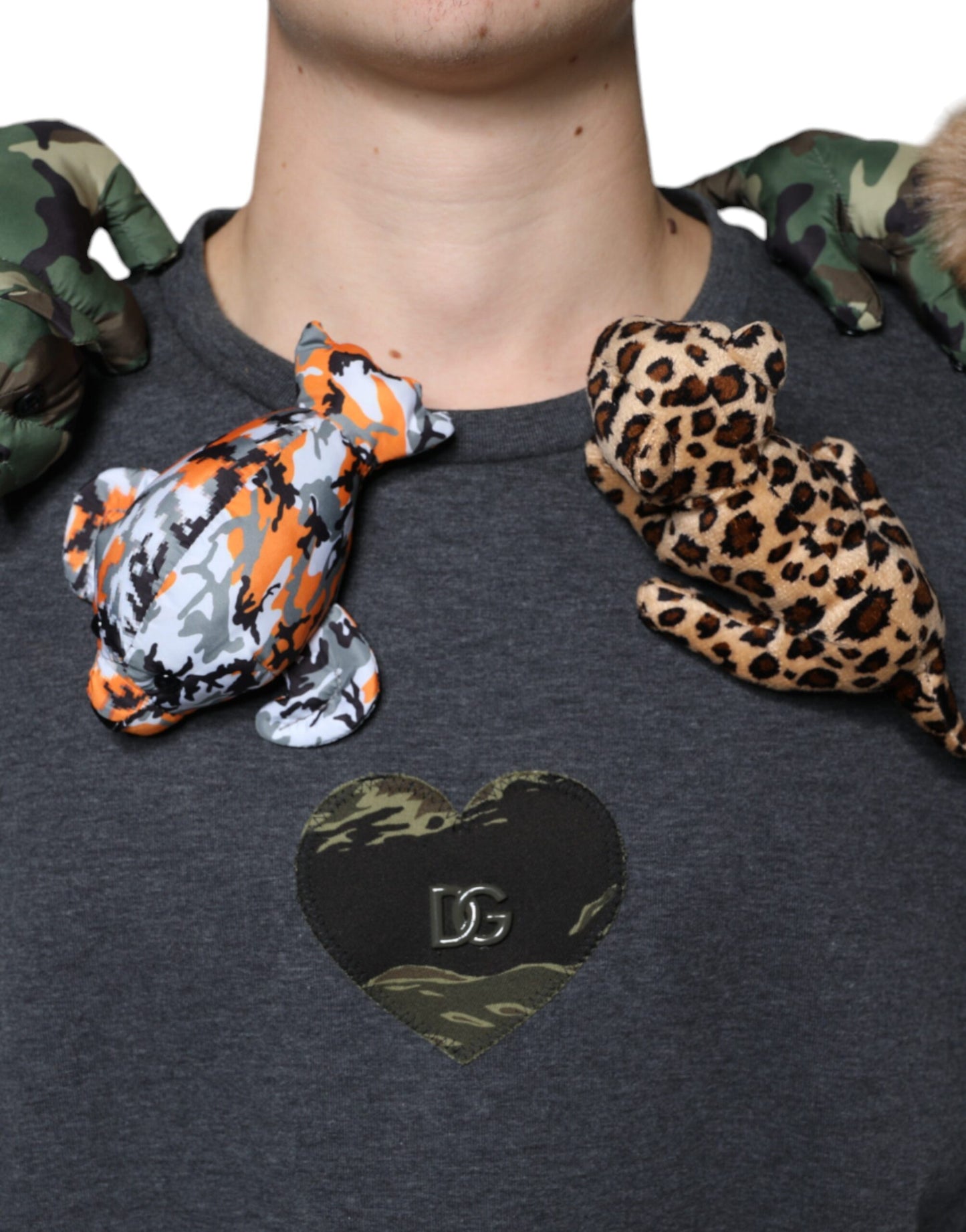 Gray Camouflage Animal Stuff Cotton T-shirt - The Luxe Alliance