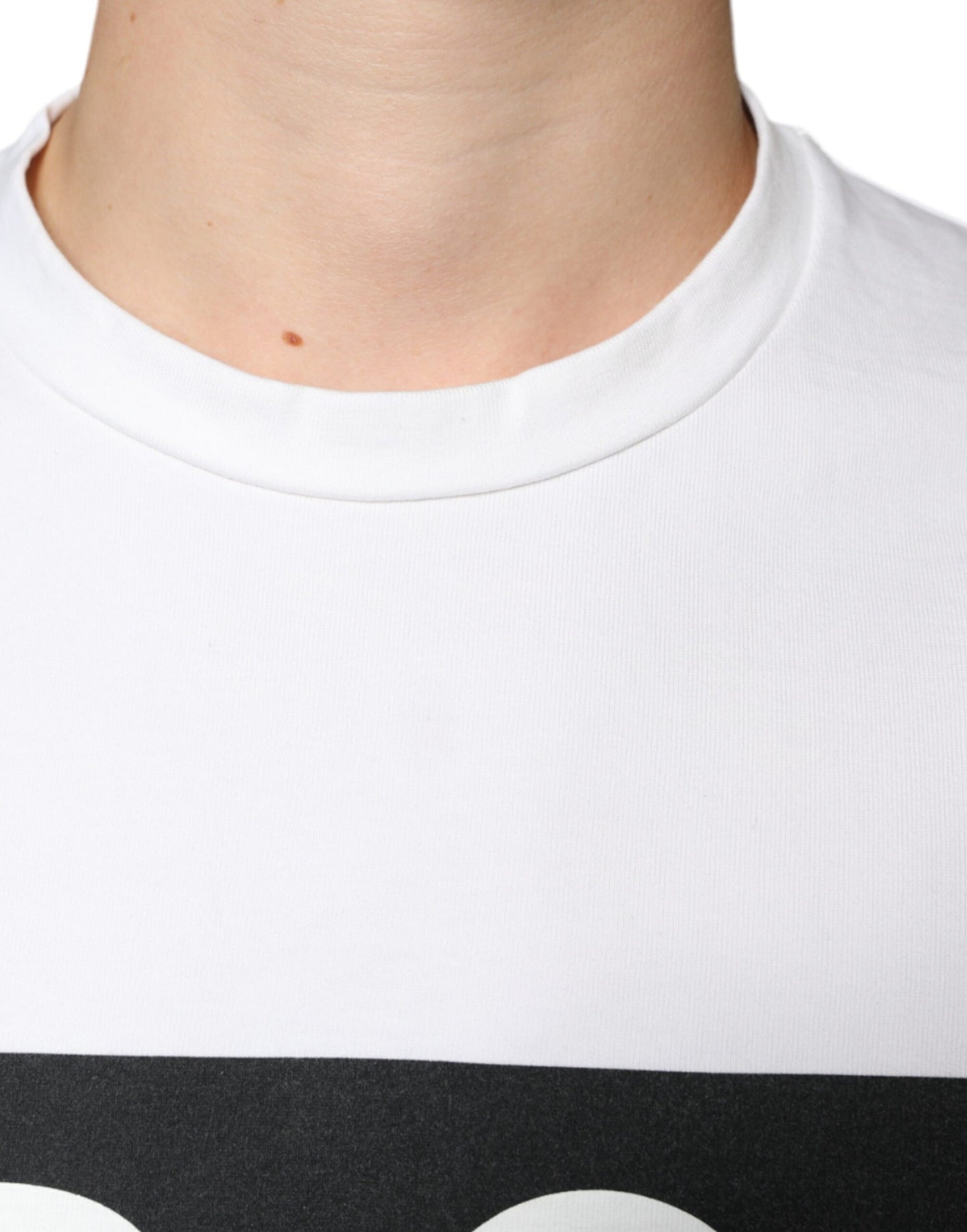 - White Cotton DG Logo Print Casual T-shirt