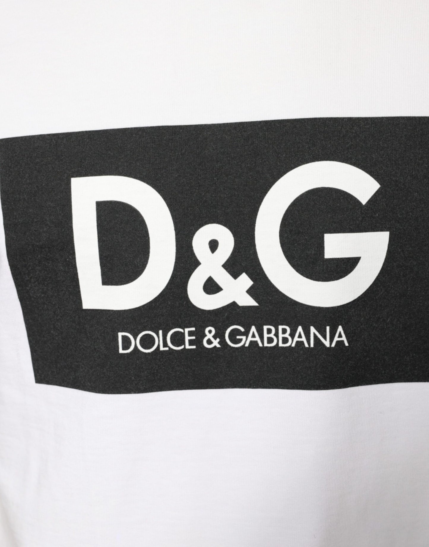 - White Cotton DG Logo Print Casual T-shirt