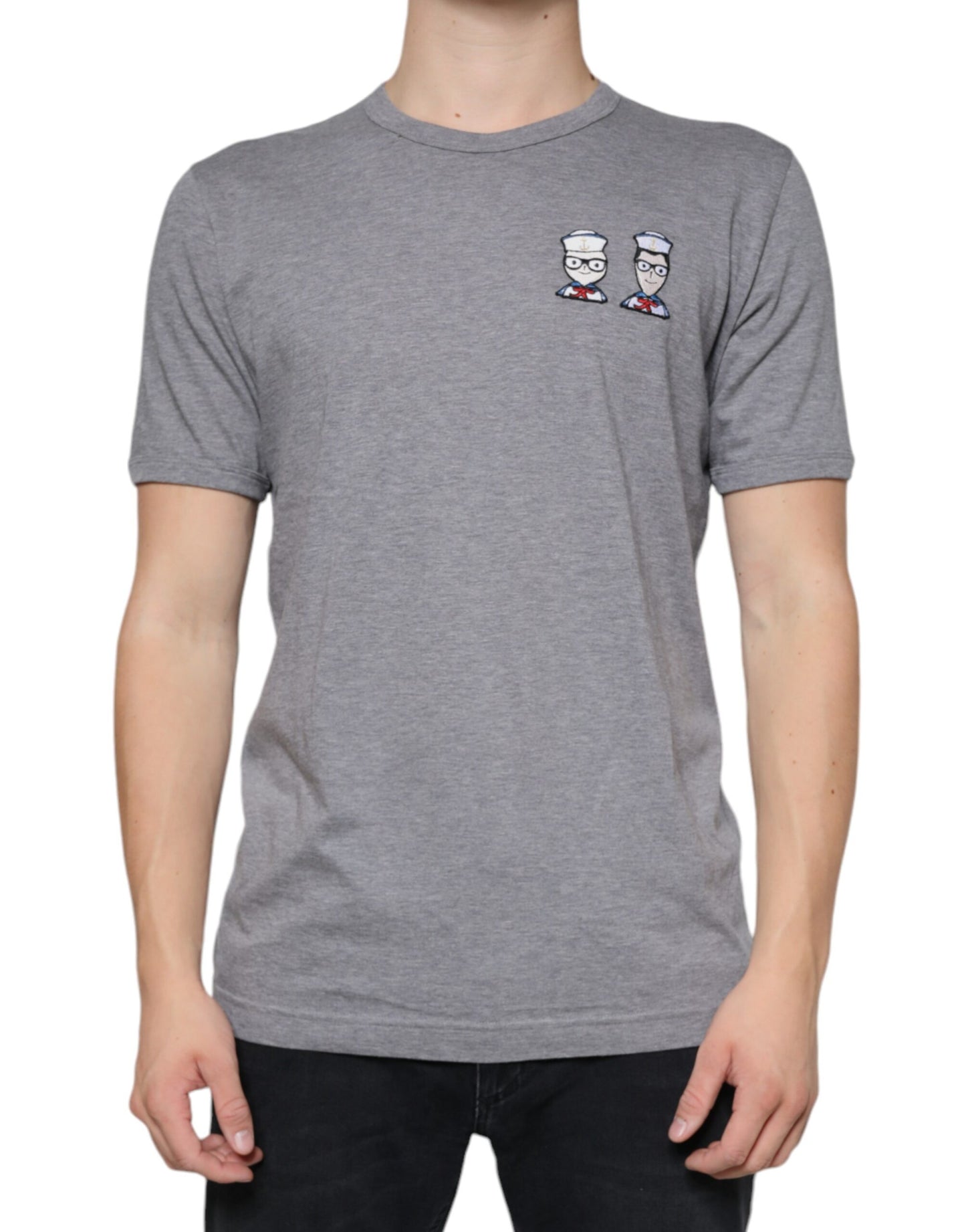 - Gray Cotton #DGFamily Short Sleeves T-shirt