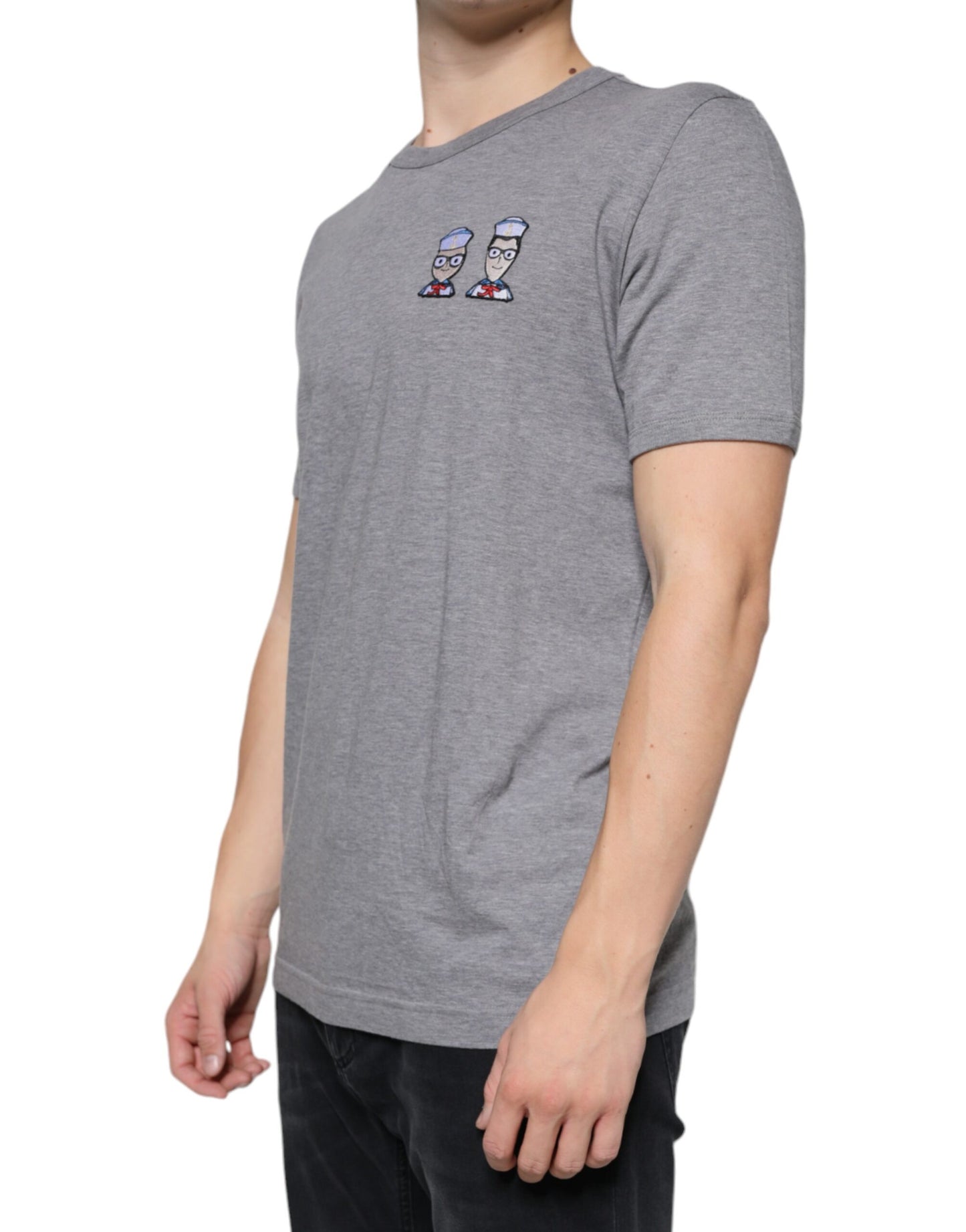 - Gray Cotton #DGFamily Short Sleeves T-shirt