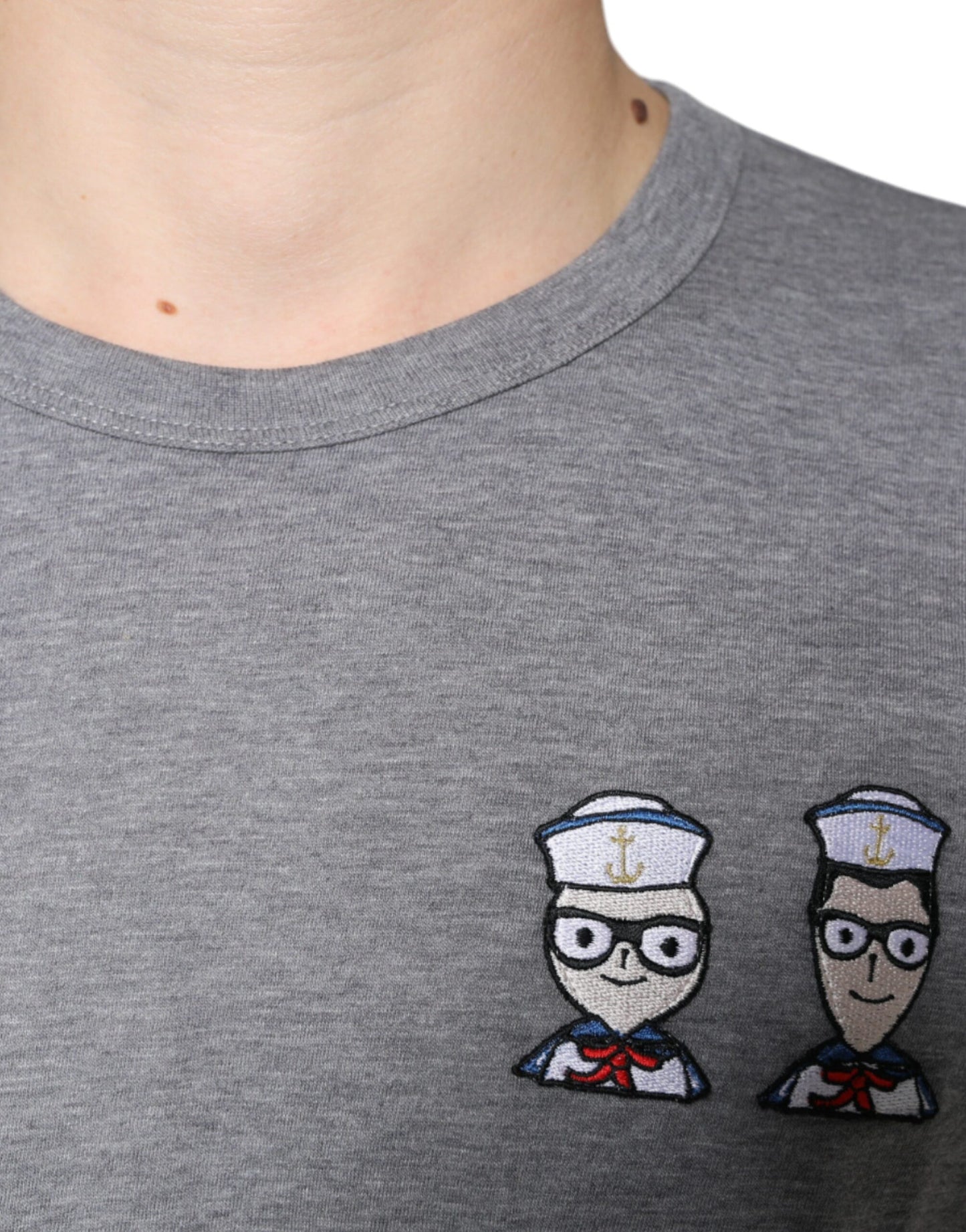 - Gray Cotton #DGFamily Short Sleeves T-shirt