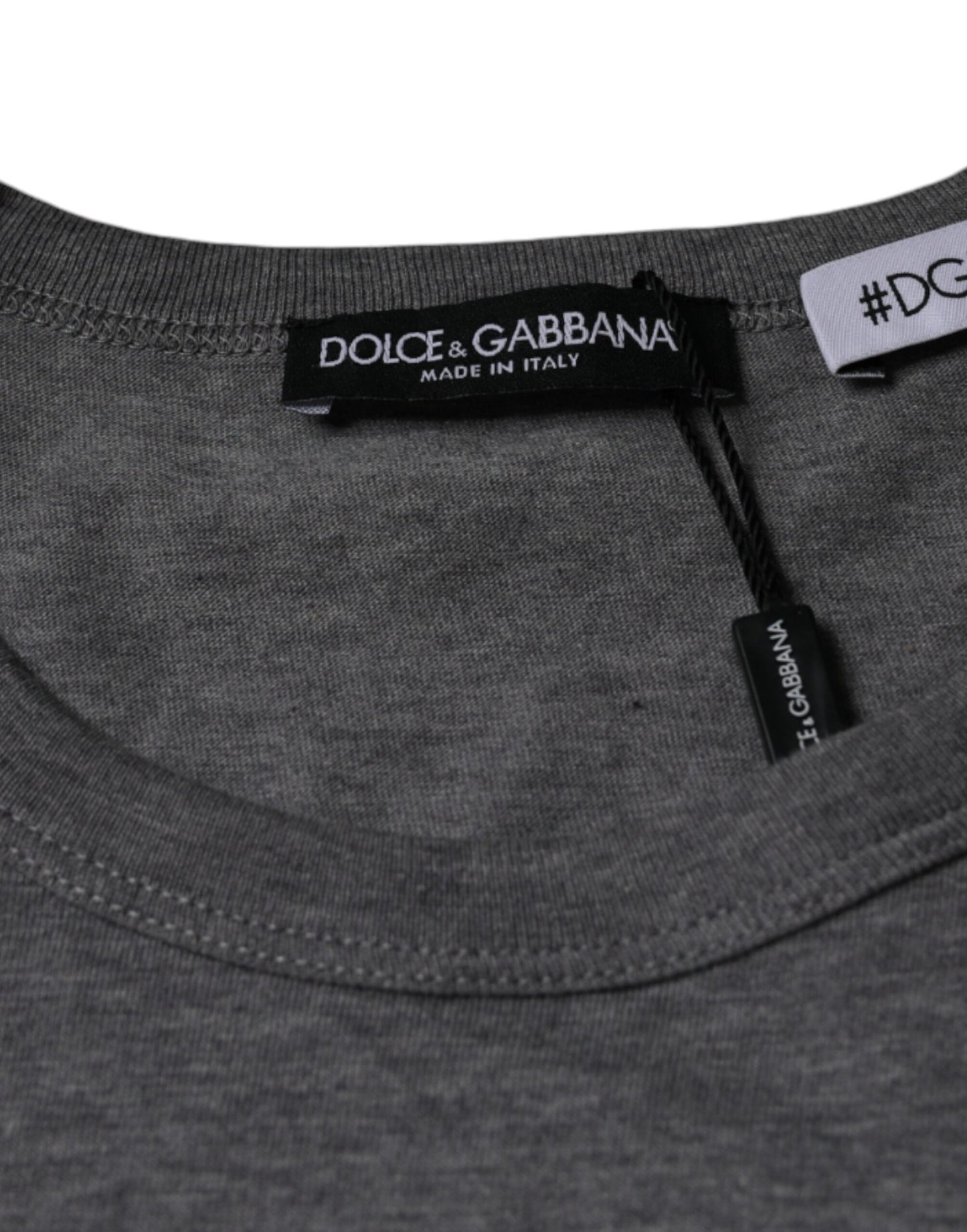 - Gray Cotton #DGFamily Short Sleeves T-shirt