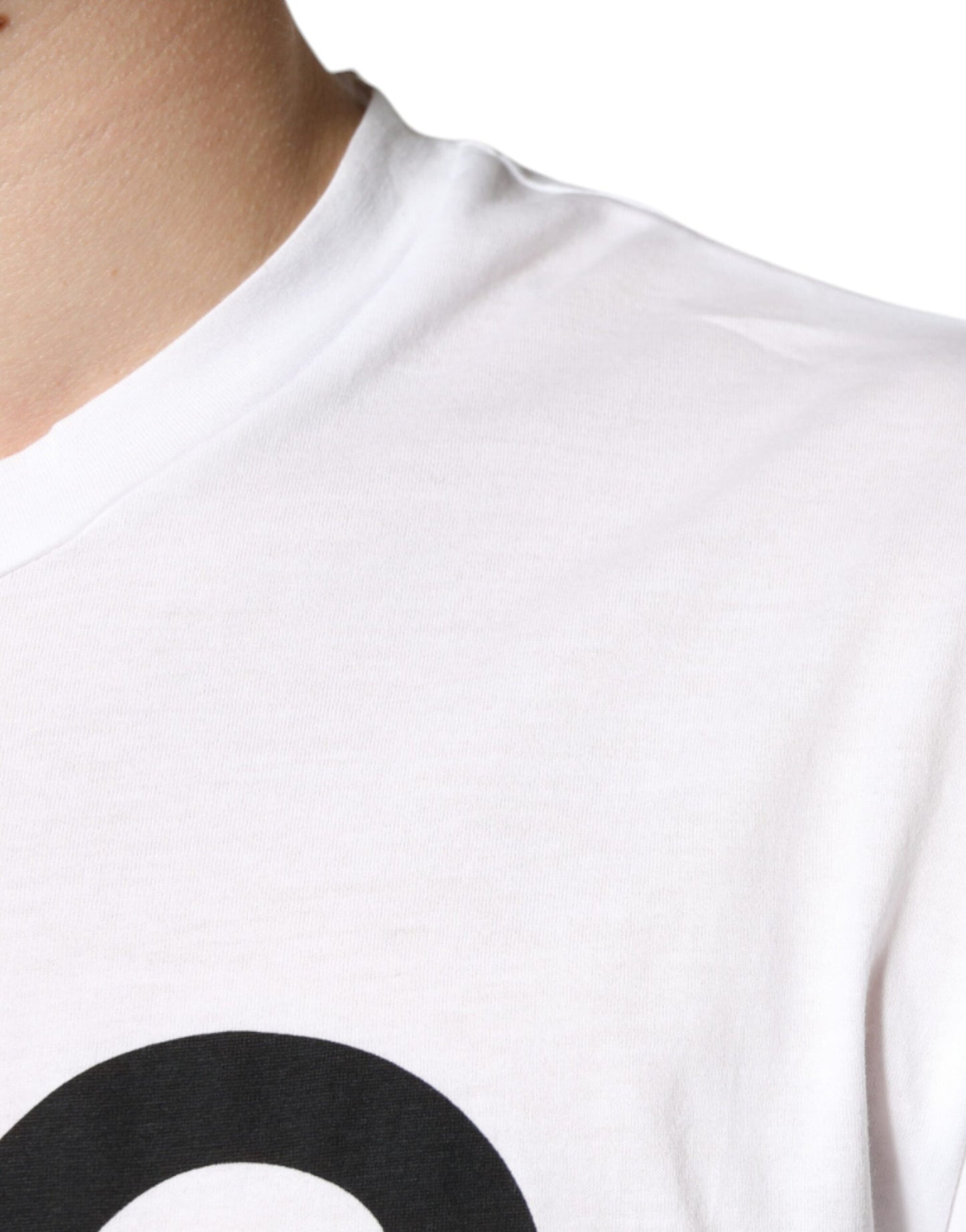- White Cotton DG Logo Print Casual T-shirt