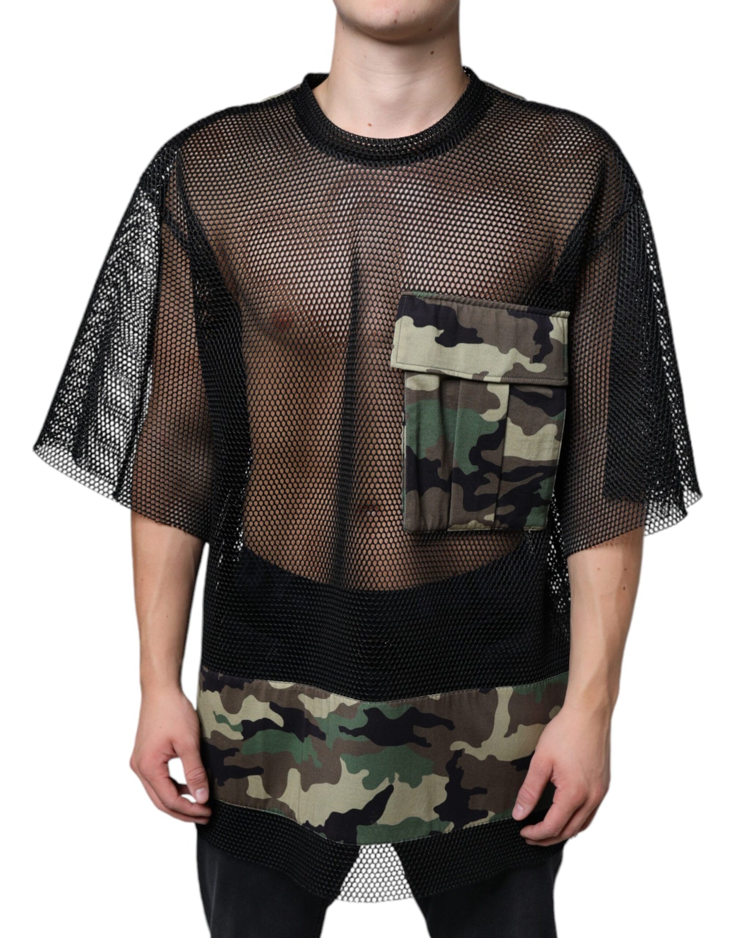 - Black Mesh Camouflage Short Sleeves T-shirt