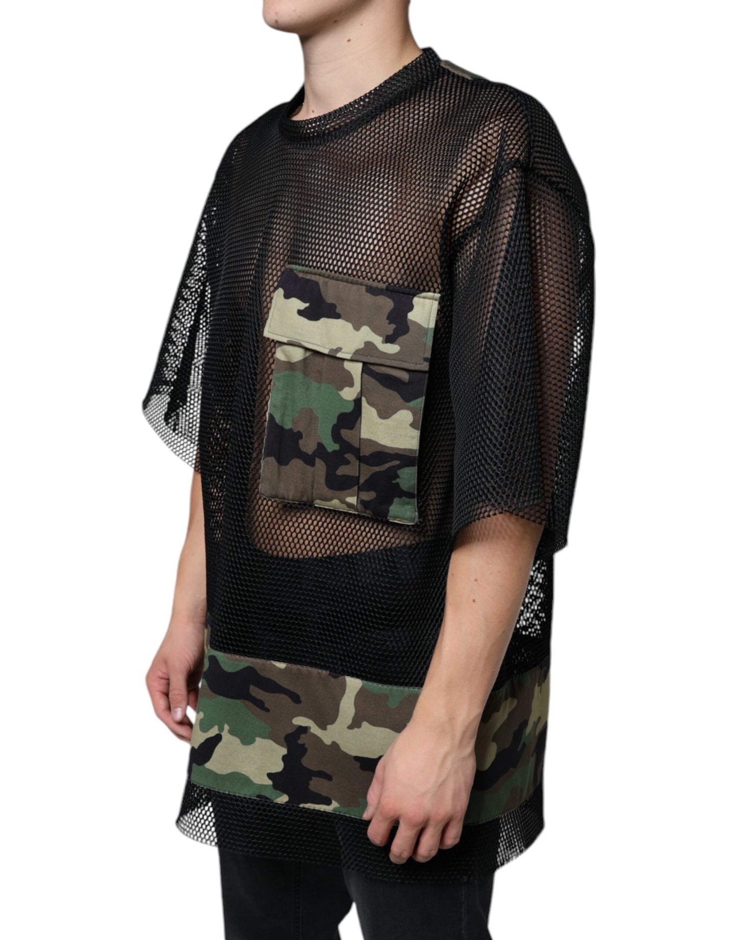 - Black Mesh Camouflage Short Sleeves T-shirt