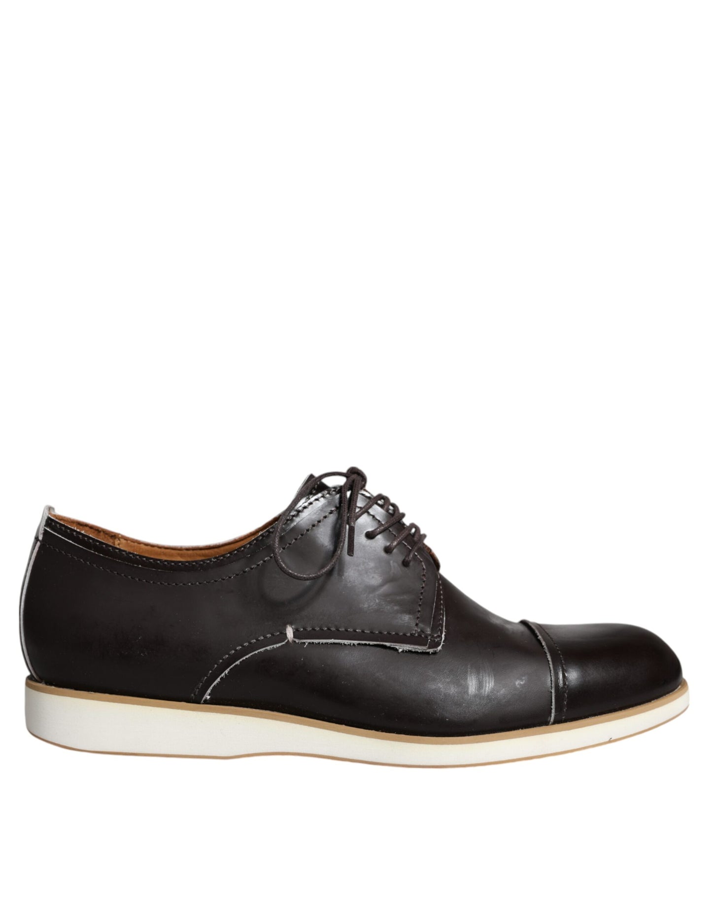 - Black White Leather Lace Up Men Dress Formal Shoes