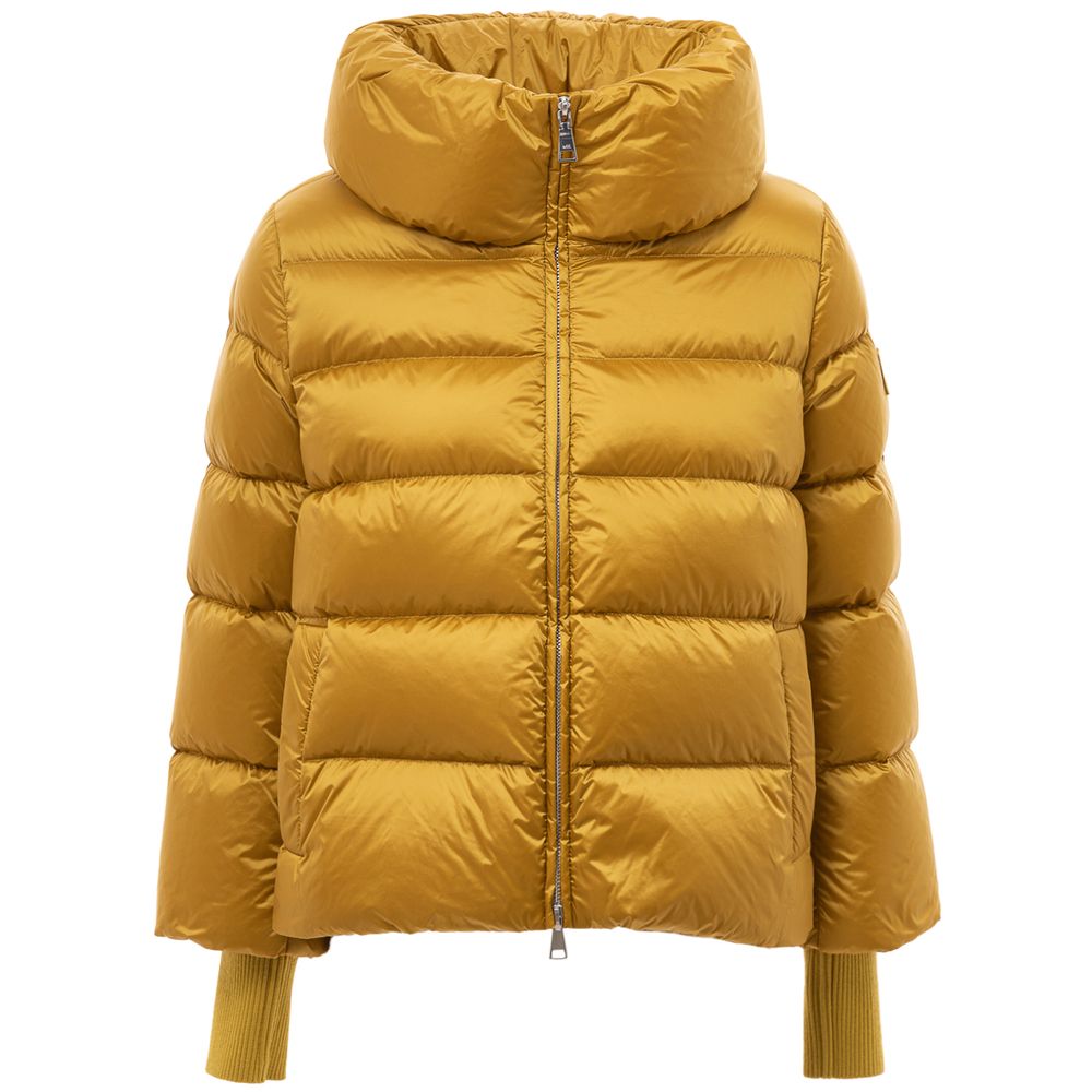 ADD Gold Polyamide Down Jacket with Detachable Knit Cuffs