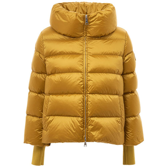 ADD Gold Polyamide Down Jacket with Detachable Knit Cuffs