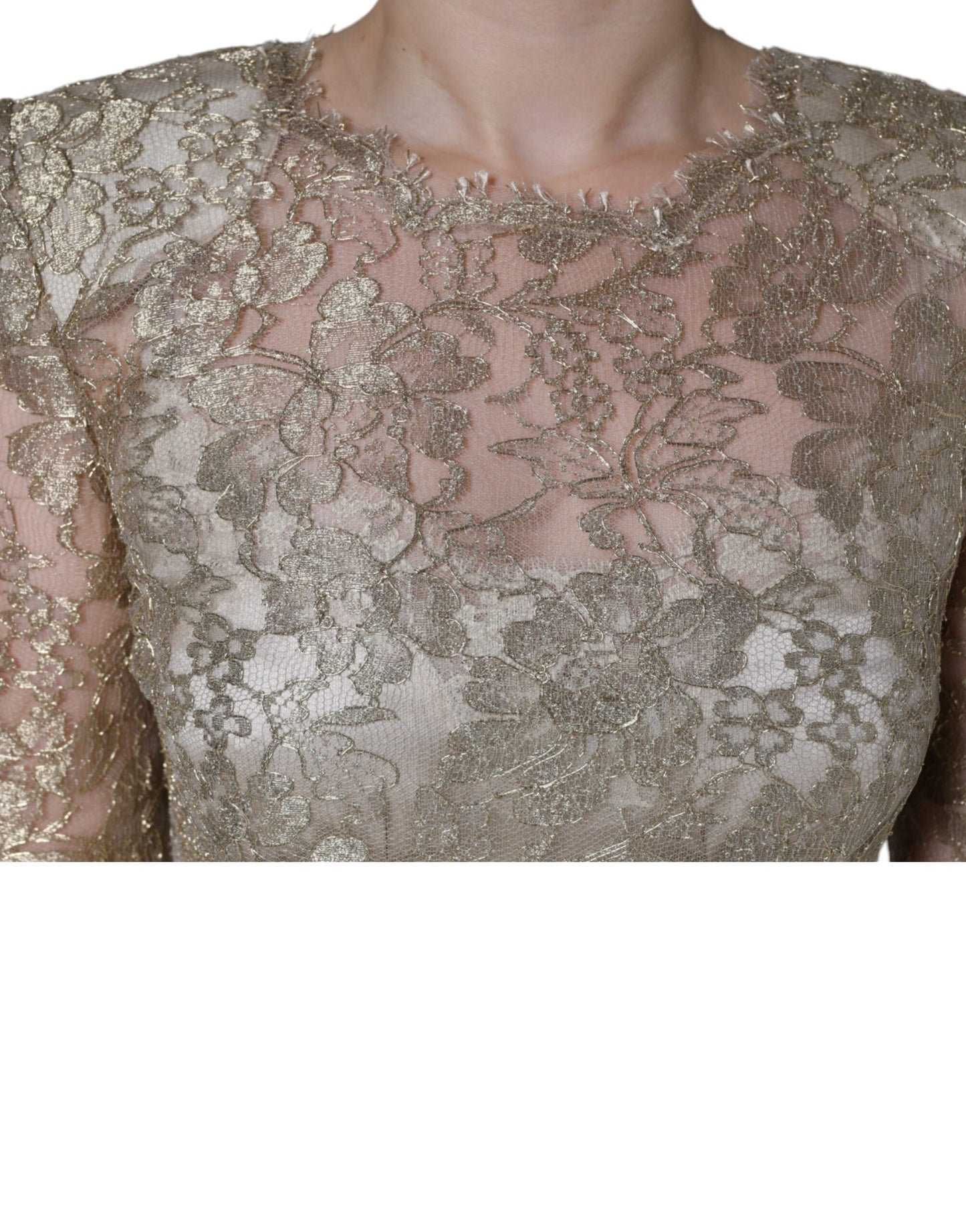 - Gold Floral Lace A-line Sheath Mini Dress