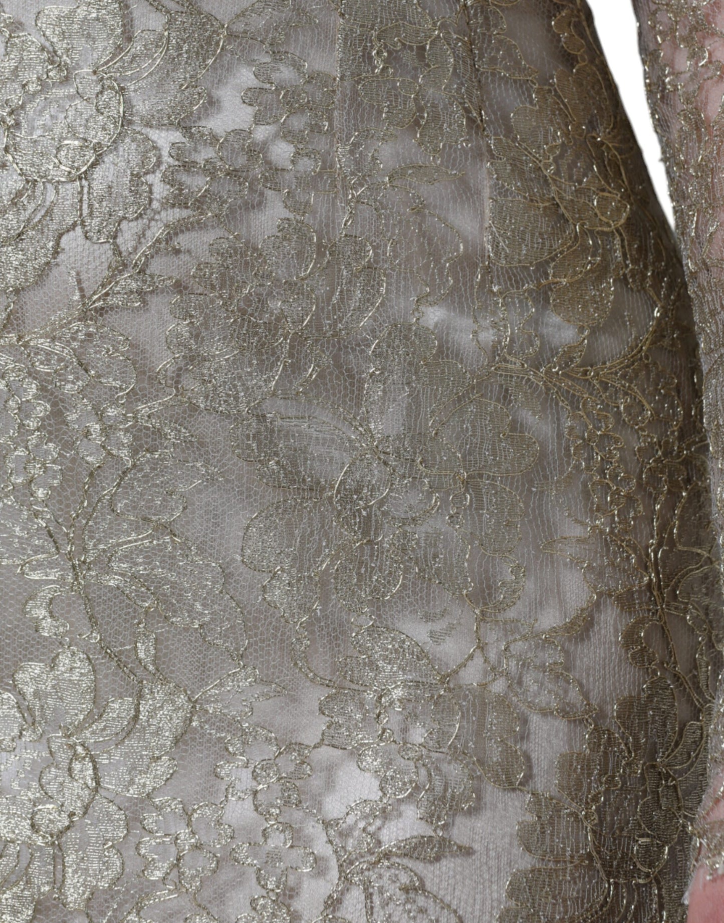 - Gold Floral Lace A-line Sheath Mini Dress
