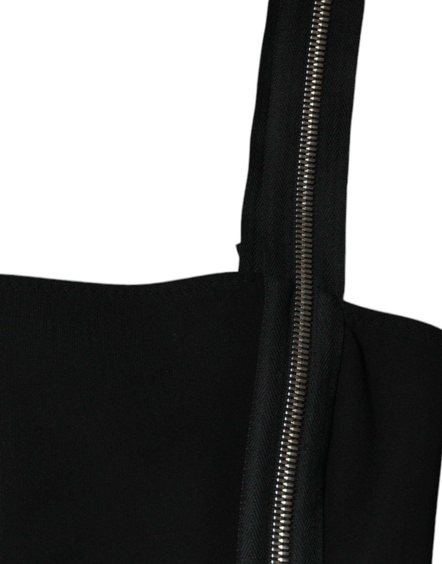 - Black Zipper Bodycon Sheath Midi Dress