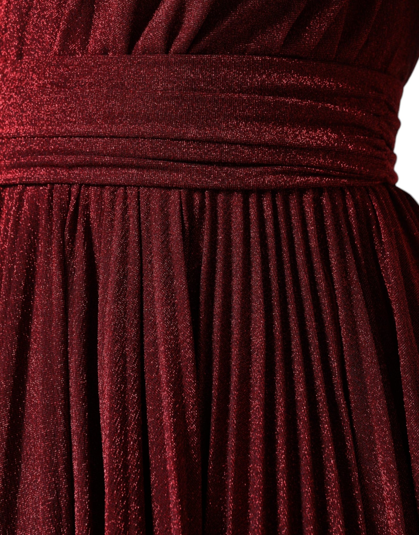 - Red One Shoulder Pleated A-line Mini Dress