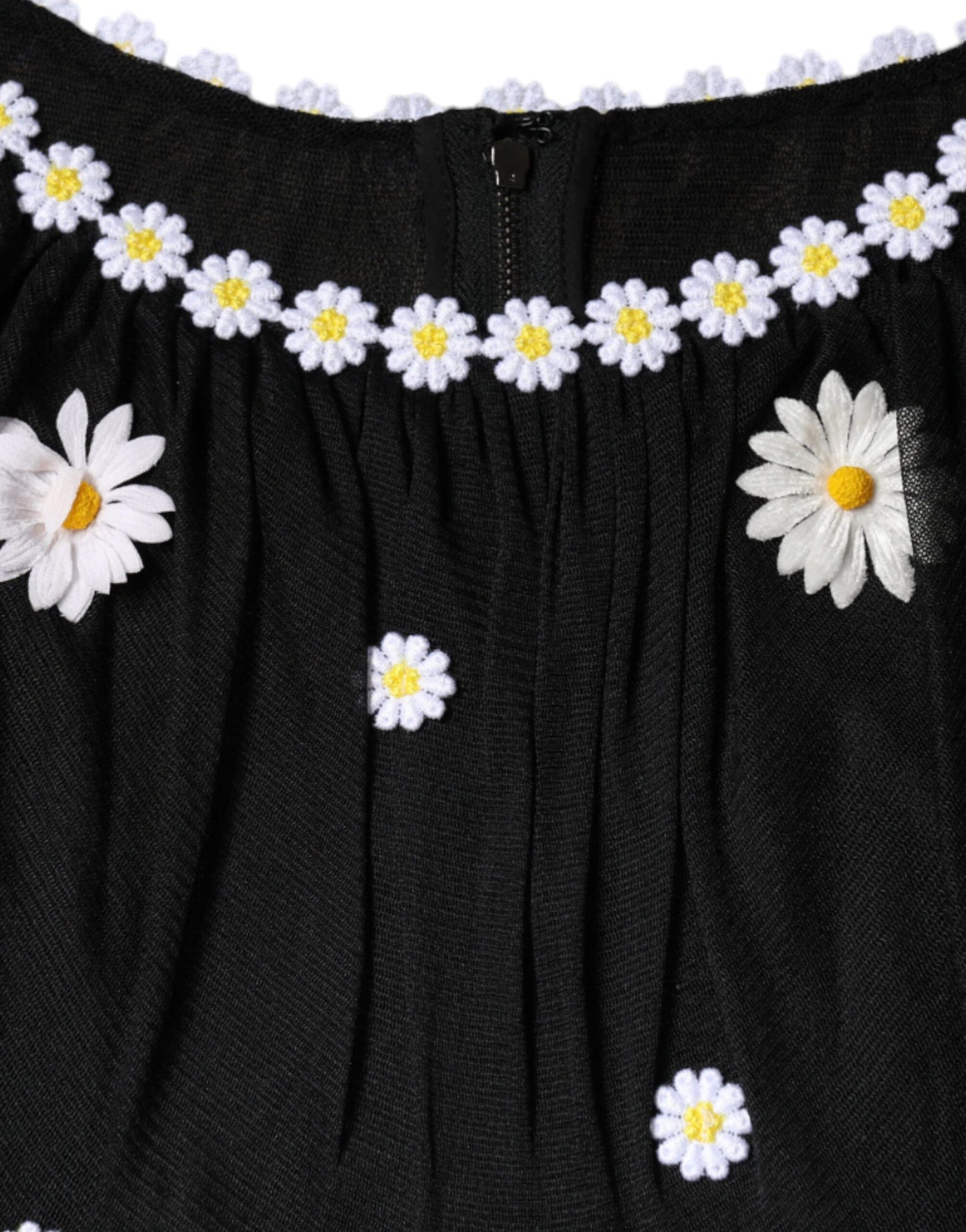 - Black Silk Daisy A-line Long Maxi Dress