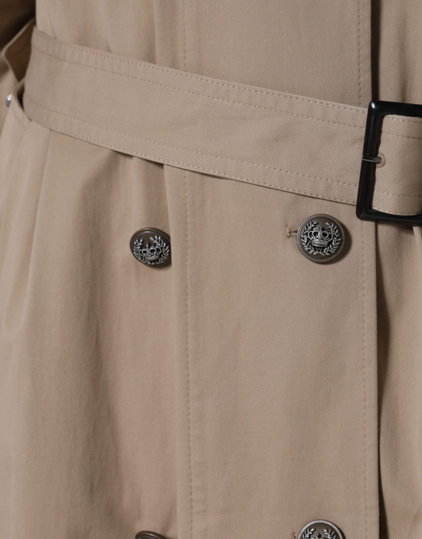 - Khaki Double Breasted Trench Coat Jacket